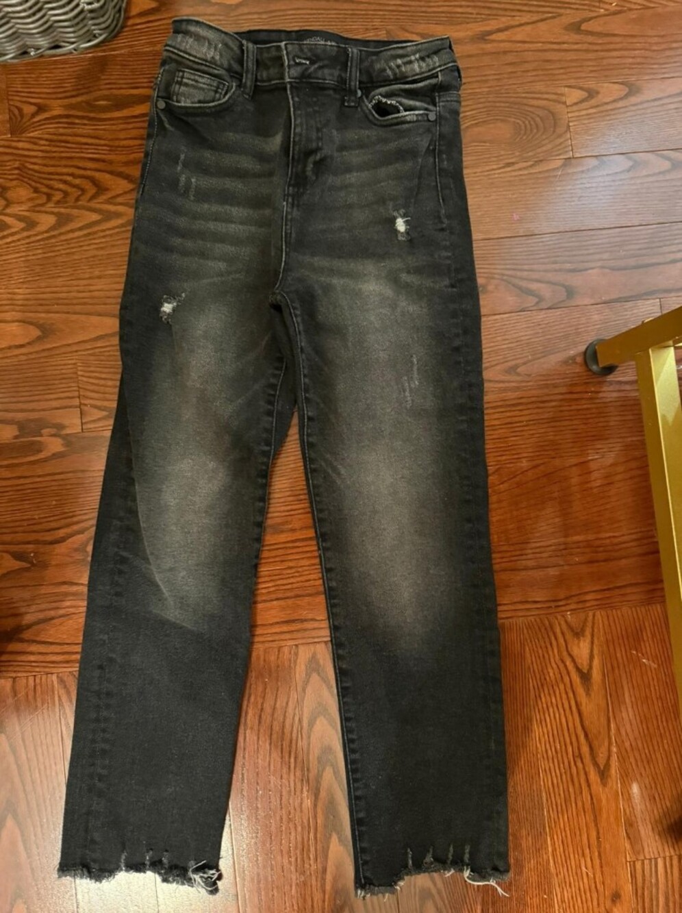 Kendall & Kylie Black Distressed Straight Jeans